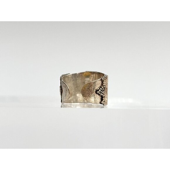 Rope Accented Vintage Antiqued Balinese 925 Vintage Ring - sz 2 - Picture 4 of 13
